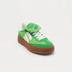 Suede Platform Sneakers - Green